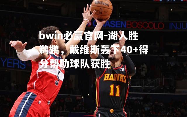 湖人胜鹈鹕，戴维斯轰下40+得分帮助球队获胜